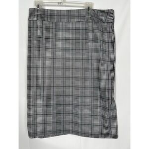 Hanna Nikole Womens Size 22W Black & White Plaid Check Pencil Skirt Academia NWT